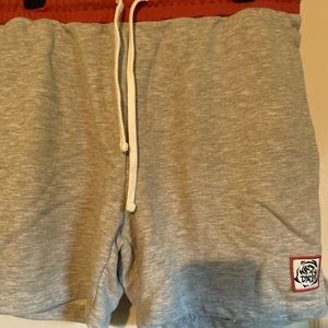 Men’s grey shorts with red trim